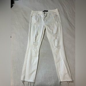 Express white jeans with rips size 12